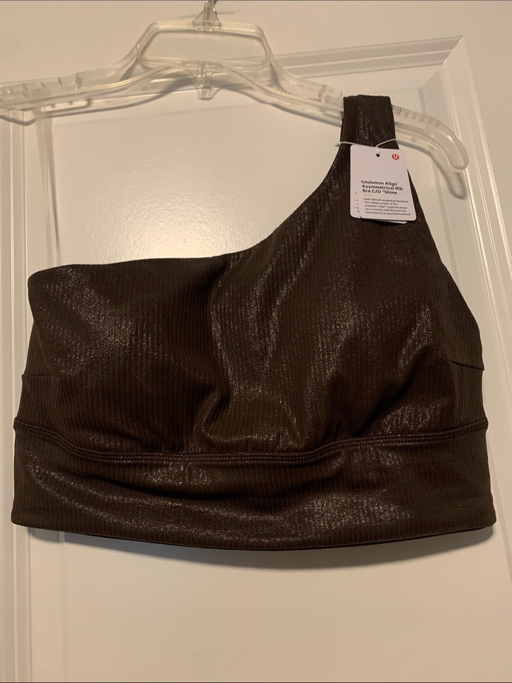 lululemon athletica Align Asymmetrical Rib Bra C/D Cup, Espresso, Sz 8, NWT
